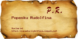 Popesku Rudolfina névjegykártya